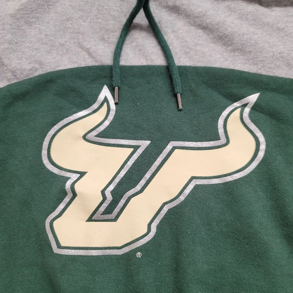 USF Bulls Sweatshirt Womens Small Gray Funnel Neck NCAA Collage Football Logo - Picture 4 of 11
